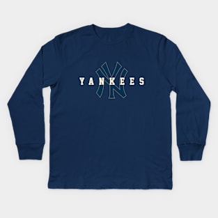 New York Yankees 3 by Buck Tee Kids Long Sleeve T-Shirt